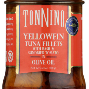 TONNINO: Tuna Fillets With Sundried Tomato And Basil In Olive Oil, 6.3 oz
