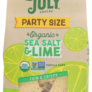 LATE JULY: Organic Restaurant Style Sea Salt Lime Tortilla Chips, 14.75 oz