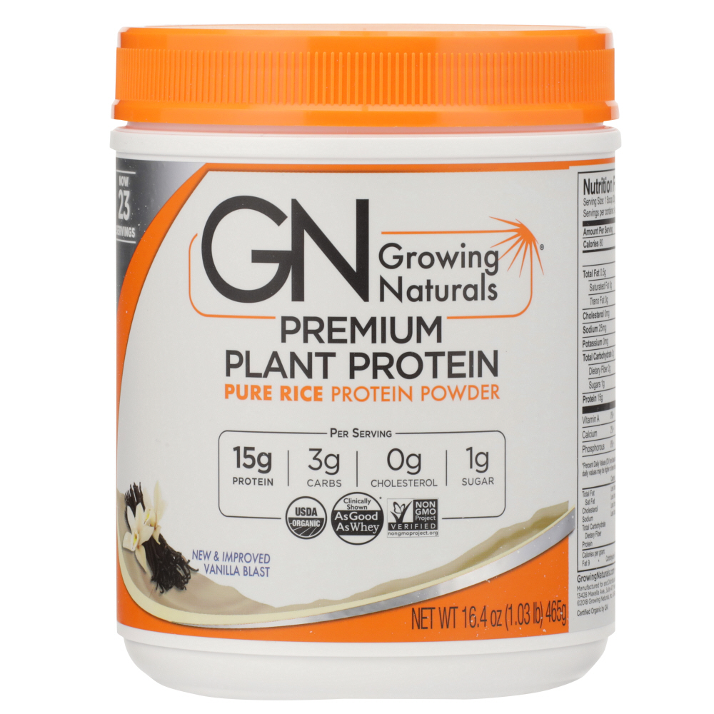 GROWING NATURALS: Organic Rice Protein Vanilla Blast, 16.4 oz