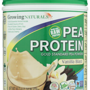 GROWING NATURALS: Yellow Pea Protein Vanilla Blast, 16.7 oz