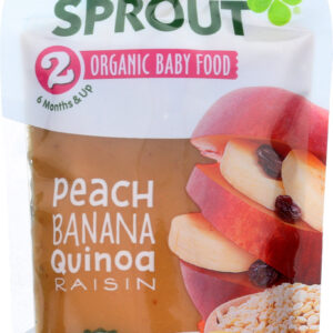 SPROUT: Organic Baby Food Peach Banana Quinoa Raisin Stage 2, 4 oz