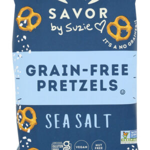 SAVOR BY SUZIE: Grain Free Pretzels Sea Salt Twists, 6.5 oz