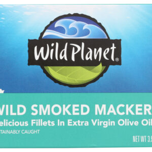 WILD PLANET: Wild Smoked Mackerel Fillets In Extra Virgin Olive Oil, 3.9 oz