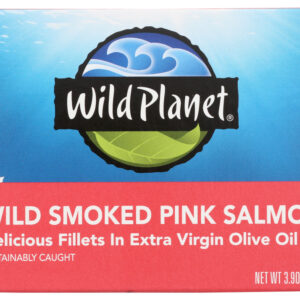 WILD PLANET: Wild Smoked Pink Salmon Fillets In Extra Virgin Olive Oil, 3.9 oz