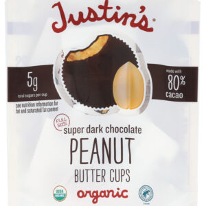 JUSTIN'S: Cups Supr Dark Choc Pb, 4.2 oz