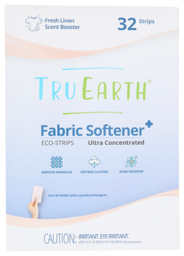 TRU EARTH: Eco Strips Fabric Softener Fresh Linen, 32 pc