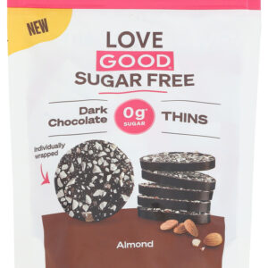 LOVE GOOD FATS: Dark Chocolate Thins Almond, 96 gm