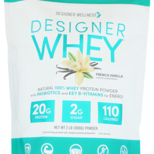 DESIGNER PROTEIN WHEY: 100% Premium Protein French Vanilla, 2 lb