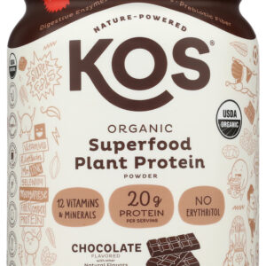 KOS: Chocolate Organic Plant Protein, 20.6 oz