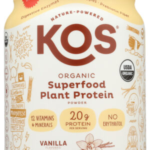 KOS: Organic Plant Protein Vanilla, 19.6 oz