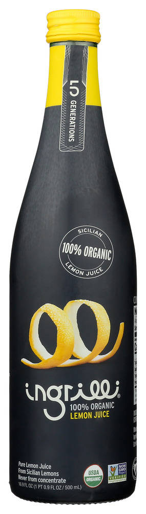 INGRILLI: Organic Lemon Juice, 16.9 fl oz