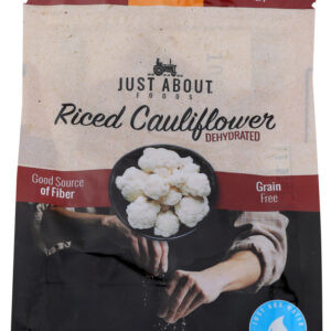JUST ABOUT FOODS: Dehydrated Riced Cauliflower, 7 oz
