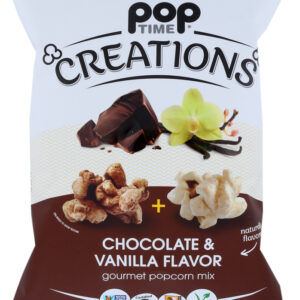 POPTIME CREATIONS: Chocolate & Vanilla Gourmet Popcorn Mix, 5 oz