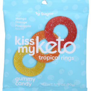 KISS MY KETO: Gummy Tropical Rings, 1.76 oz