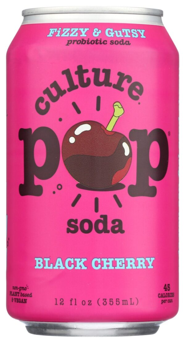 CULTURE POP: Black Cherry Probiotic Soda, 12 fl oz