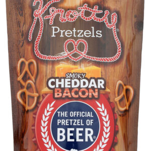 KNOTTY PRETZELS: Smoky Cheddar Bacon Pretzels, 8 oz