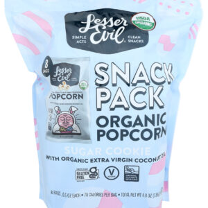 LESSER EVIL: Sugar Cookie Organic Popcorn 8pk, 4.8 oz