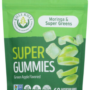 KULI KULI MO: Moringa and Leafy Green Super Gummies Green Apple Flavor, 60 pc