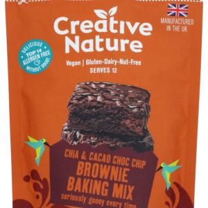 CREATIVE NATURE: Chia & Cacao Choc Chip Brownie Baking Mix, 8.8 oz