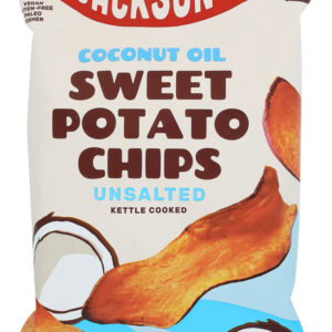 JACKSONS CHIPS: Unsalted Sweet Potato Chips With Coconut Oil, 5 oz