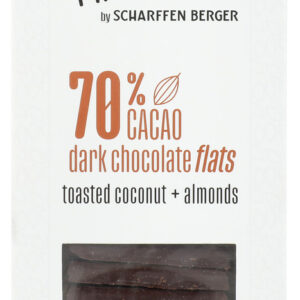 SCHARFFEN BERGER: 70 Percent Dark Chocolate with Toasted Almond Flats, 6.3 oz