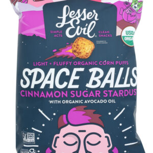 LESSER EVIL: Snack Cnnmn Sgr Spce Bll, 5 OZ