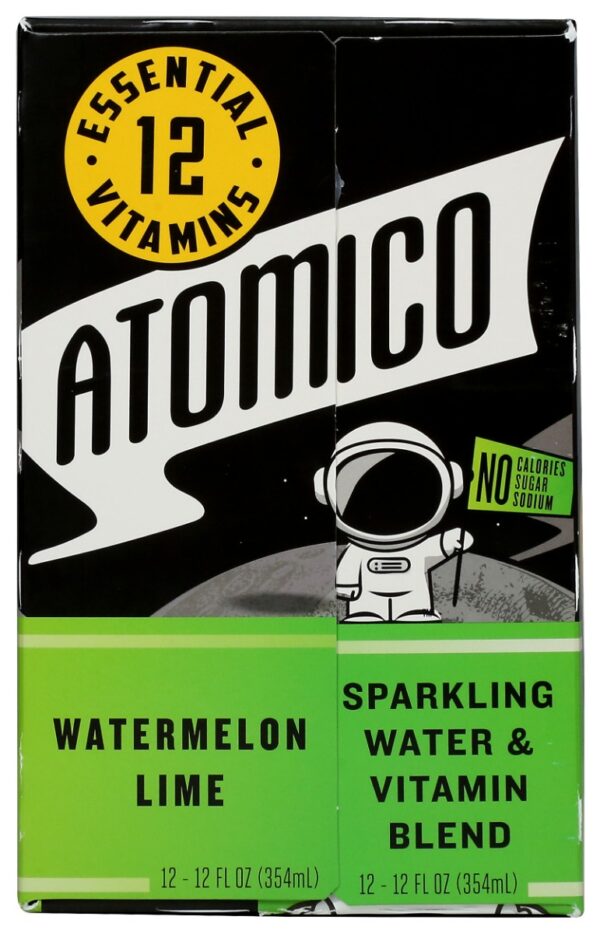 ATOMICO: Vitamin Sparkling Water Watermelon Lime 12 Pk, 144 fo