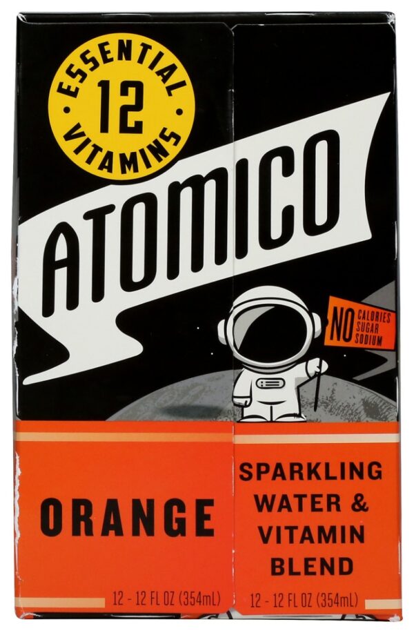 ATOMICO: Vitamin Sparkling Water Orange 12 Pk, 144 fo