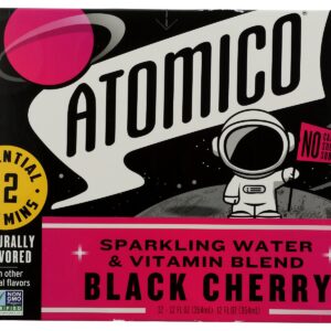 ATOMICO: Vitamin Sparkling Water Black Cherry 12 Pk, 144 fo