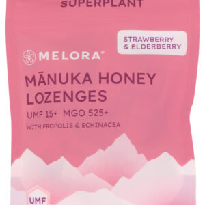 MELORA: Strawberry and Elderberry Manuka Honey Lozenges, 2.1 oz