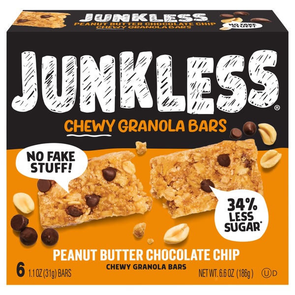 SIMPLY EIGHT: Bar Granola Peanut Butter Chocolate Chip Chewy, 6.6 oz
