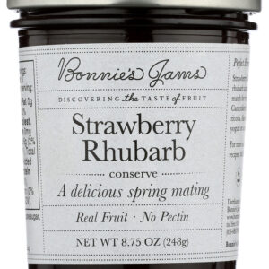 BONNIES JAMS: Jam Strawberry Rhubarb, 8.75 oz