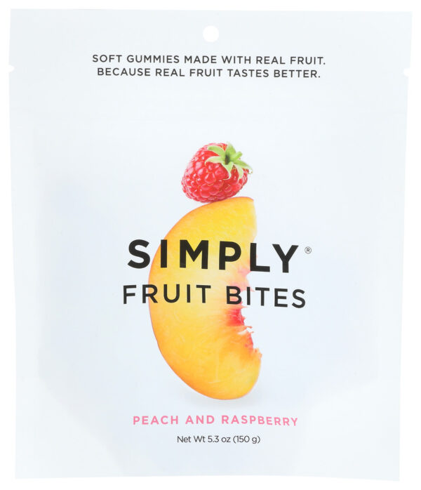 SIMPLYGUM: Bites Fruit Peach Raspberry Bites Fruit, 5.3 OZ