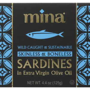 MINA: Sardines In Extra Virgin Olive Oil Skinless and Boneless, 4.4 oz