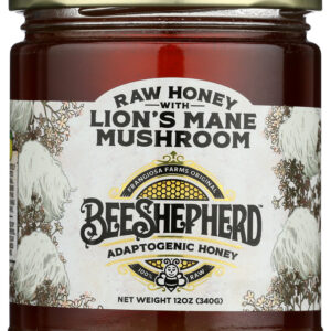 BEE SHEPHERD: Lions Mane Mushroom Raw Honey, 12 oz