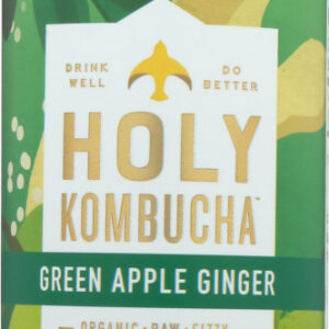 HOLY KOMBUCHA: Green Apple Ginger Probiotic Tea, 16.9 oz
