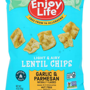 ENJOY LIFE: Plentils Lentil Chips Garlic & Parmesan, 4 oz