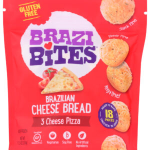BRAZI BITES: Brazilian Cheese Bread 3 Cheese Pizza, 11.5 oz