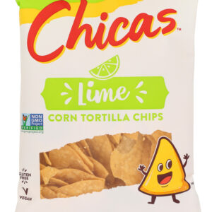 CHICAS: White Corn Tortilla Chips Soy Sauce Lime, 7.5 oz