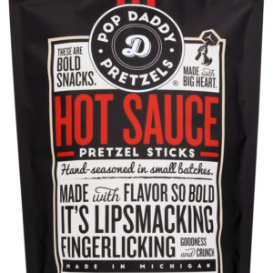 POP DADDY POPCORN & PRETZELS: Hot Sauce Seasoned Pretzels Sticks, 7.5 oz