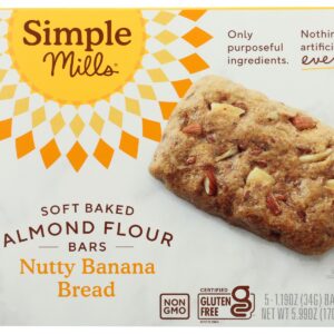 SIMPLE MILLS: Nutty Banana Bread Soft Baked Bars, 5.99 oz