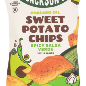 JACKSONS CHIPS: Spicy Tomatillo Sweet Potato Chips with Avocado Oil, 5 oz