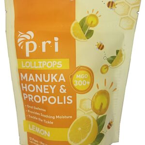PRI: Lollipops Lemon & Honey Throat Soothing 12 Counts, 4 oz