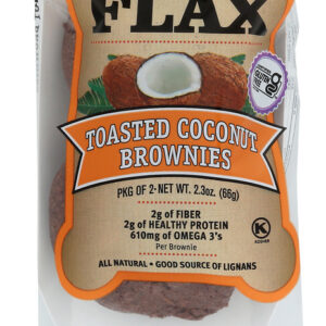 FLAX4LIFE: Singe Serve Toasted Coconut Brownies MIni Muffins, 2.30 oz