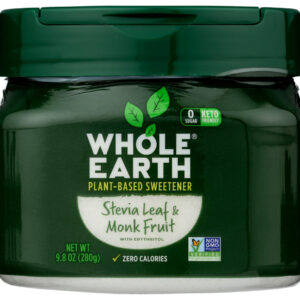 WHOLE EARTH: Stevia and Monk Fruit Sweetener Jar, 9.8 oz
