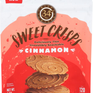 34 DEGREES: Crisps Cinnamon Bag, 4 oz