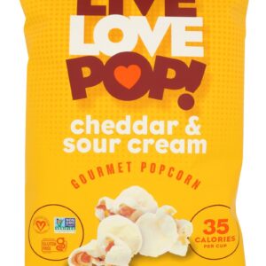 LIVE LOVE POP: Cheddar & Sour Cream Popcorn, 4.4 oz