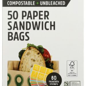 LUNCHSKINS: Paper Sandwich Bag Avocado, 50 ct