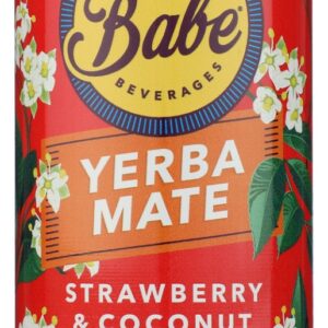 BABE BEVERAGES: Yerba Mate Strawberry and Coconut Organic Energy Tea, 16 fo