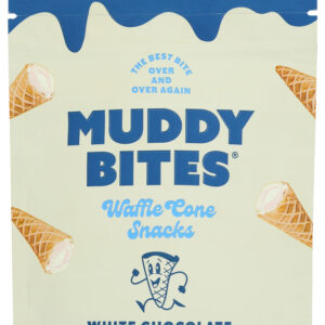 MUDDY BITES: Waffle Cone Snacks White Chocolate, 2.33 oz